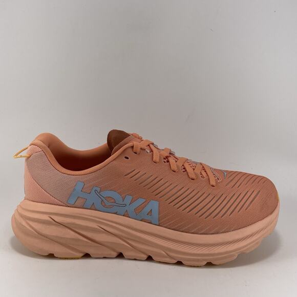 Hoka One One Rincon 3 Running Shoes Womens Size 7 D Wide Athletic Orange Peach - Picture 1 of 9